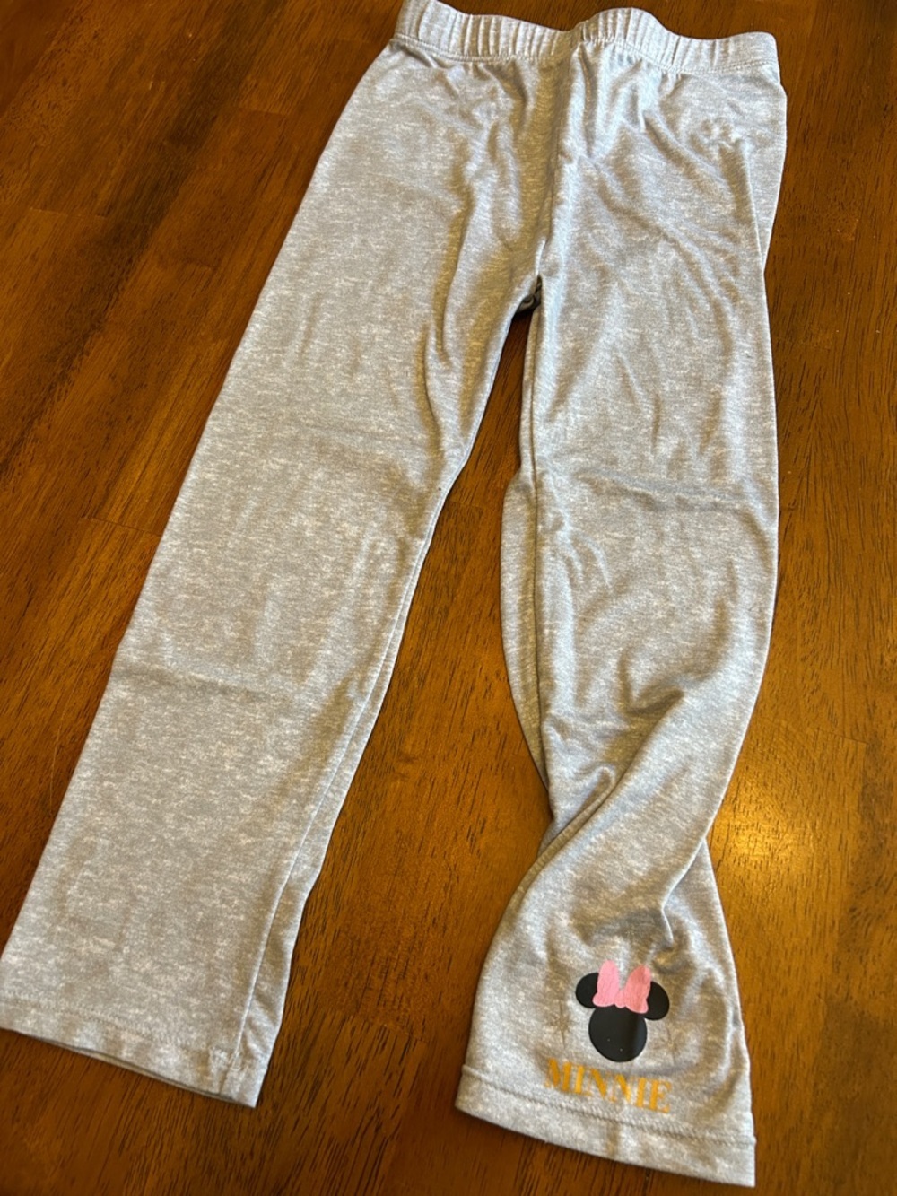 Disney Minnie Mouse Gray Leggings Girls 4T Stretch Pull On Pants